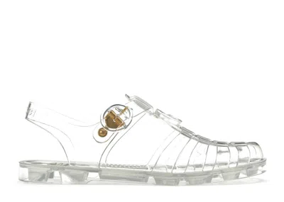 Pre-owned Gucci Gg Fisherman Sandal Clear (women's) Sneakers In White