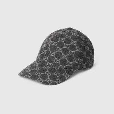 Gucci Gg Flannel Baseball Hat In Black