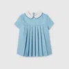 Gucci Babies' Gg Flannel Dress In Blue