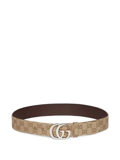 Gucci Gg Flat Marmont Belt In Neutral