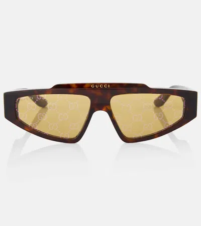 Gucci Gg Flat-top Sunglasses In Brown