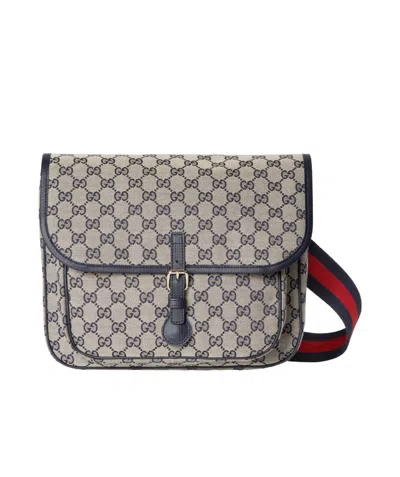 Gucci Gg Flip Mailman Bag In Gray