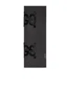 Gucci Gg Flocked-logo Scarf In Black
