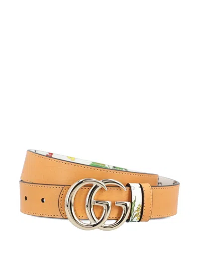 Gucci Gg Plaque Reversible Belt In Brown
