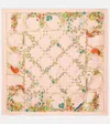 Gucci Gg Floral Silk Scarf In Brown