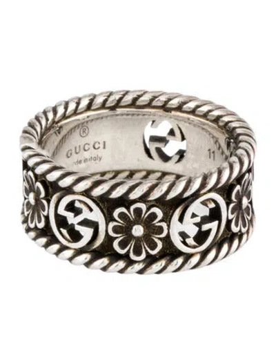 Pre-owned Gucci Gg Flower Band Ring In Multi