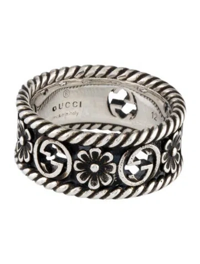 Pre-owned Gucci Gg Flower Band Ring In Multi