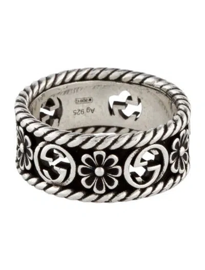Pre-owned Gucci Gg Flower Band Ring In Multi