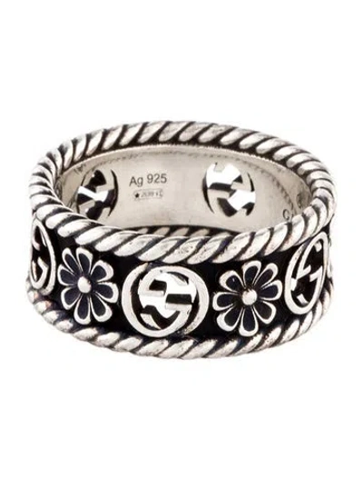 Pre-owned Gucci Gg Flower Band Ring In Multi