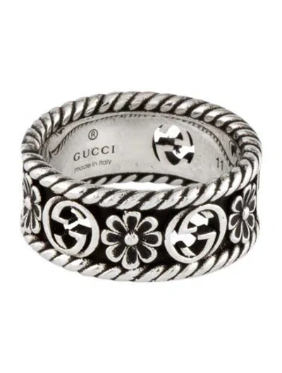 Pre-owned Gucci Gg Flower Band Ring In Multi