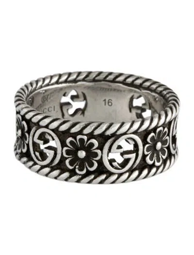 Pre-owned Gucci Gg Flower Band Ring In Multicolor