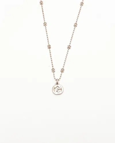 Gucci Gg Flower Silver Necklace