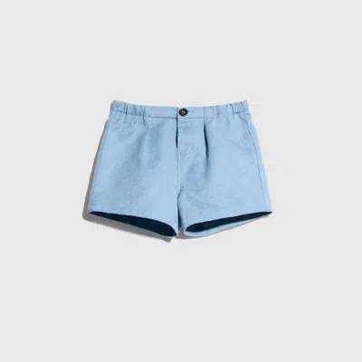Gucci Babies' Gg Gabardine Shorts In Blue