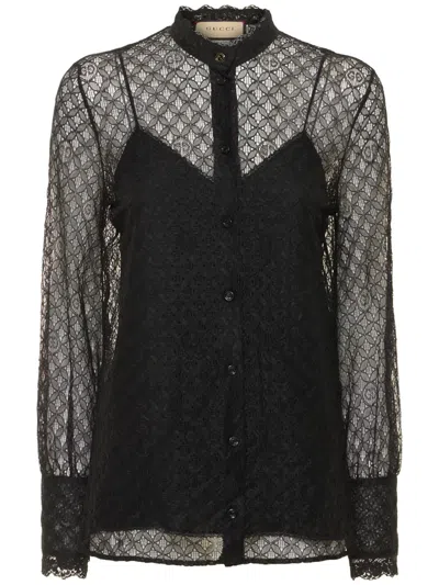 Gucci Gg Geometric Lace Shirt In Default Title