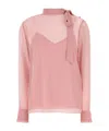 Gucci Crepe Blouse With Bow Detail And Layered Design In Pink