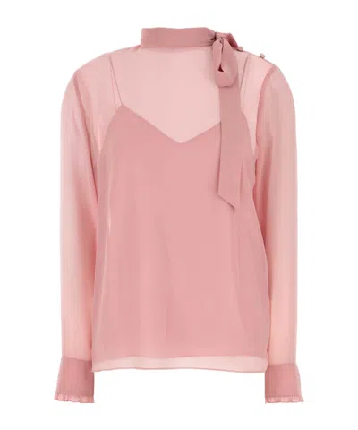 GUCCI GUCCI GG GEORGETTE TIE-DETAILED TOP