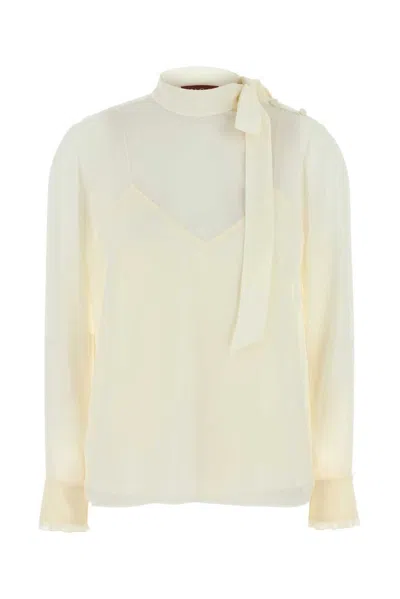 Gucci Gg Georgette Top In White
