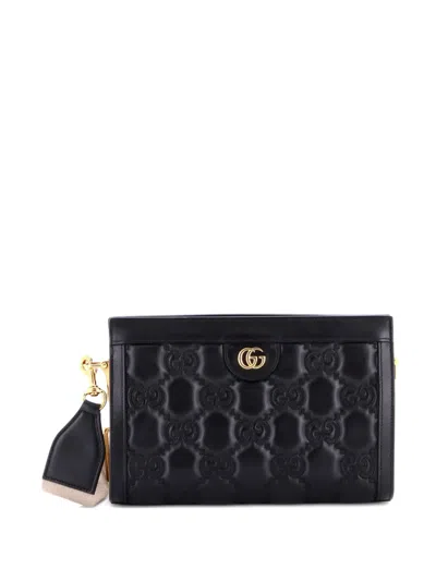 Pre-owned Gucci Gg Gg Matelasse Leather Small Shoulder Bag In Black