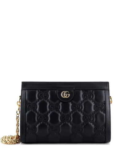 Pre-owned Gucci Gg Gg Matelasse Leather Small Shoulder Bag In Black
