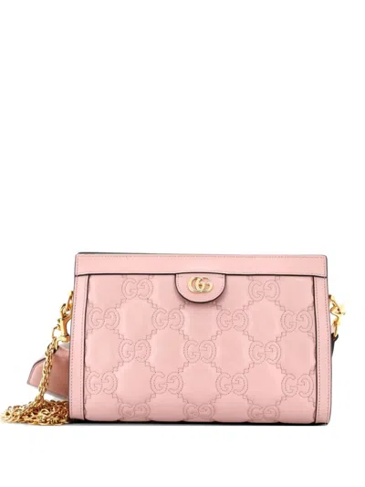 Pre-owned Gucci Gg Gg Matelasse Leather Small Shoulder Bag In Pink