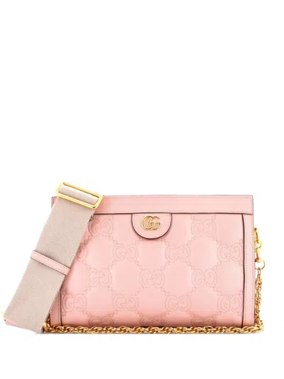 Pre-owned Gucci Gg Gg Matelasse Leather Small Shoulder Bag In Pink
