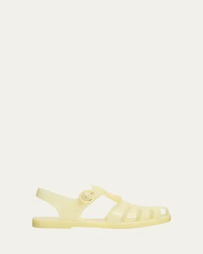 Gucci Gg Glossy Jelly Fisherman Sandals In Animal Print