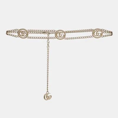 Pre-owned Gucci Gg Gold Tone Chain Belt