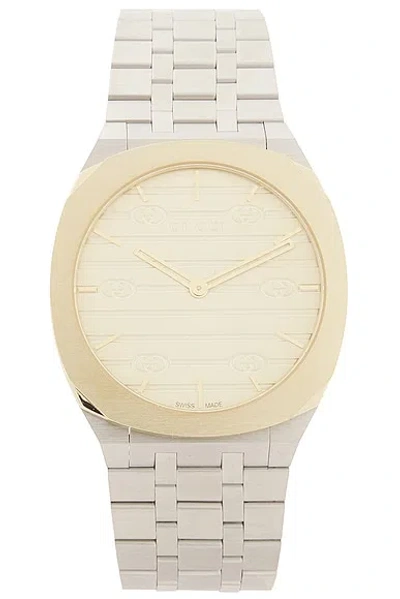 Gucci Gg Golden Brass Dial Watch In Metallic