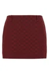 Gucci Gg Fabric High Waist Geometric Mini Skirt In Burgundy