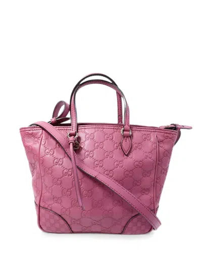 Pre-owned Gucci Gg Ssima Tote Bag In Pink