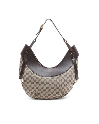 Gucci Gg Half Moon Bag In Brown