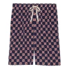 Gucci Gg Hexagon Silk Crepe Shorts 'blue Ivory' In Multi