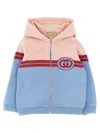 Gucci Interlocking G-print Zipped-up Hoodie In Pink