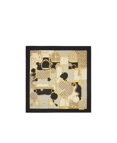 Gucci Gg Horsebit Silk Scarf In Undefined