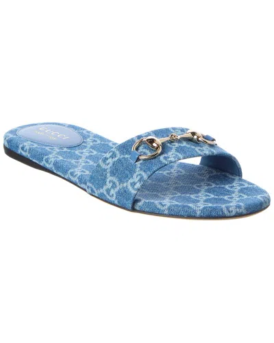 Gucci Gg Horsebit Sandal In Animal Print