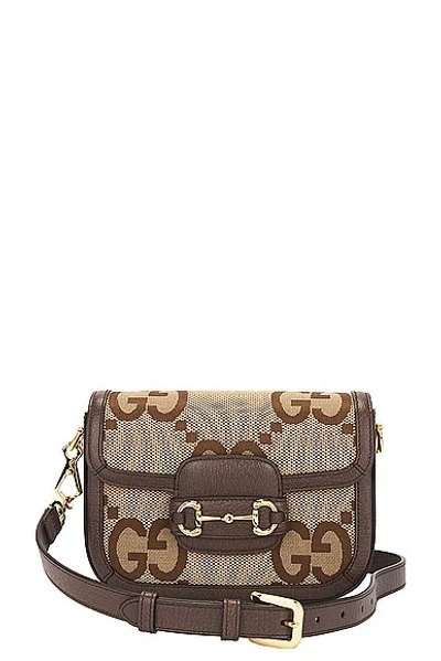 Gucci Brown Horsebit 1955 Jumbo Mini Shoulder Bag