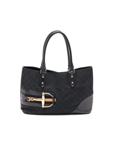 Gucci Gg Horsebit Tote Bag In Black