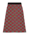 Gucci Gg Houndstooth Knit Skirt In Multicolor