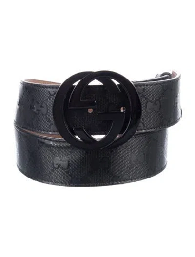 Pre-owned Gucci Gg Imprimé Belt In Black