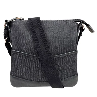 Pre-owned Gucci Gg Imprimé Black Gg Canvas Shoulder Bag ()