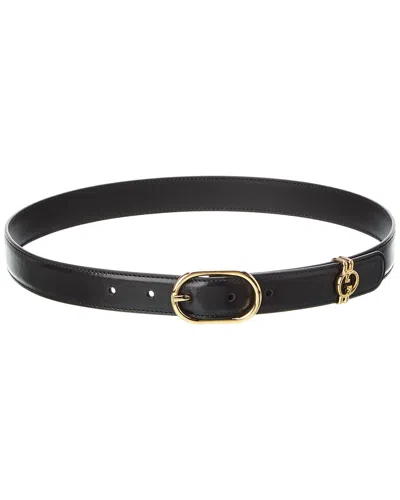 Gucci Gg Imprime Leather Belt In Black
