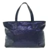 GUCCI GUCCI GG IMPRIMÉ NAVY LEATHER TOTE BAG (PRE-OWNED)