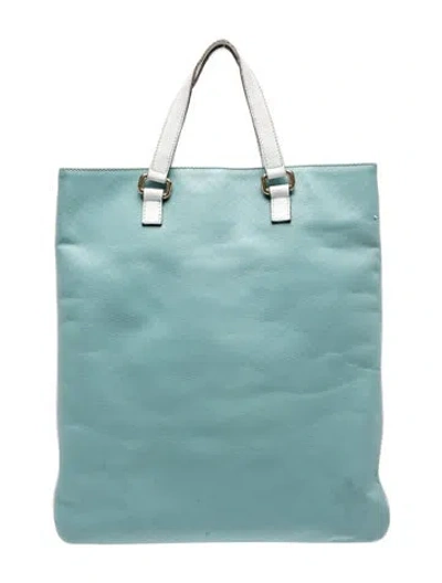 Pre-owned Gucci Gg Imprimé Tote In Blue