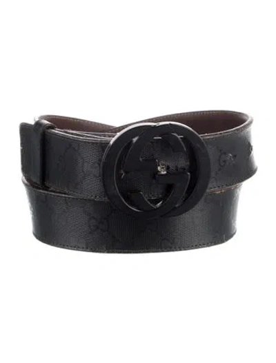 Pre-owned Gucci Gg Imprimé Waist Belt In Black