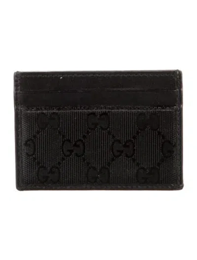 Pre-owned Gucci Gg Imprimé Wallet In Black
