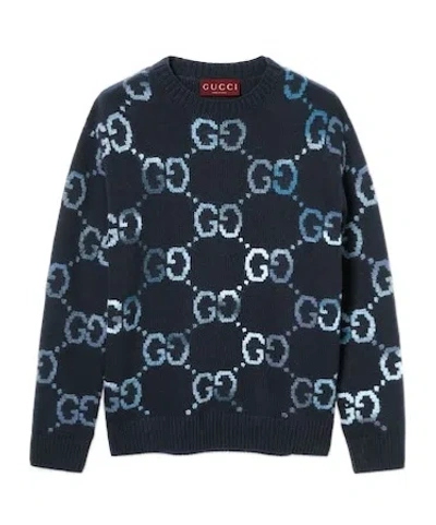GUCCI GUCCI GG JACQUARD CREWNECK JUMPER