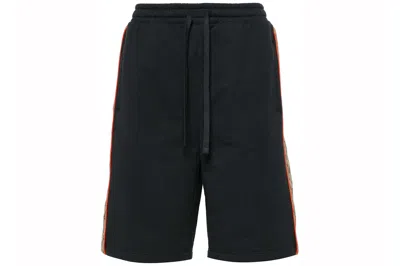 Pre-owned Gucci Gg Insert Jogging Shorts Black