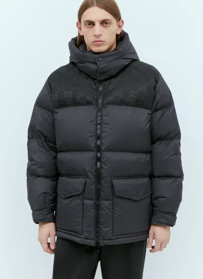 Gucci Gg Inserts Down Jacket In Black