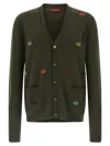 Gucci Gg Intarsia Cardigan Sweaters And Cardigans Green In Green