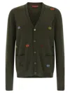 Gucci Gg Intarsia Cardigan Sweaters And Cardigans Green In Green
